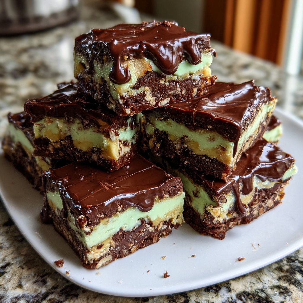 Chocolate Mint Slice Bars