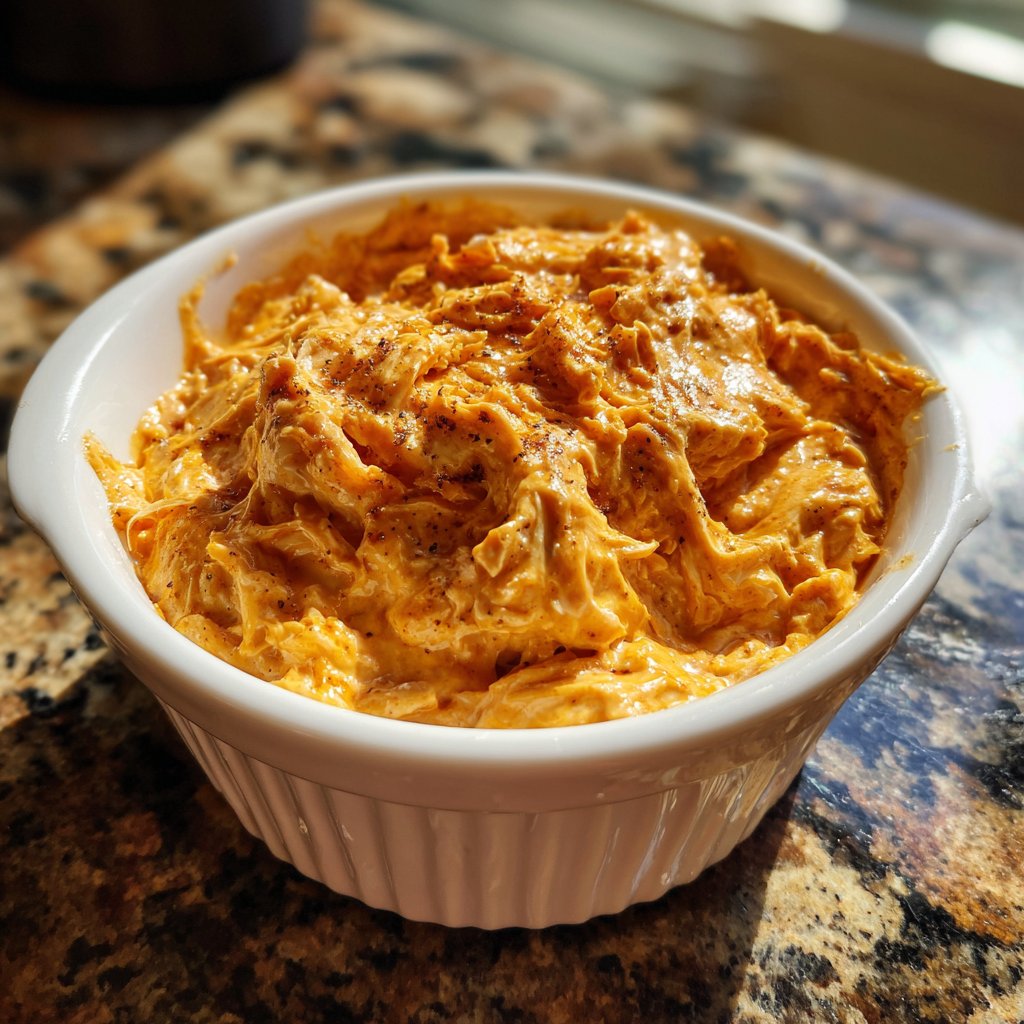 Healthy Crockpot Buffalo Chicken Dip