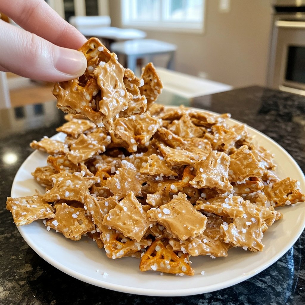 No-Bake Peanut Butter Pretzel Clusters