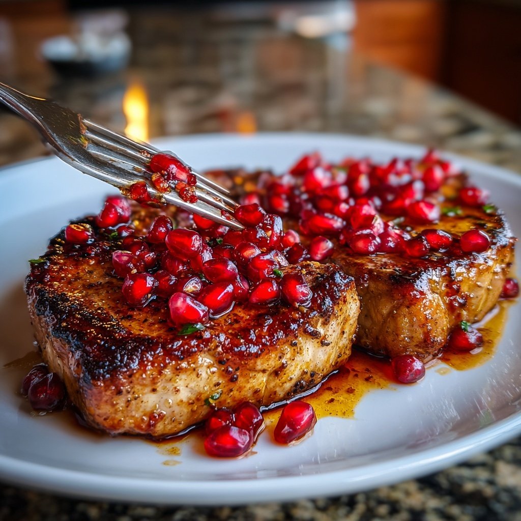 Pork Chops with Pomegranate Pan Sauce