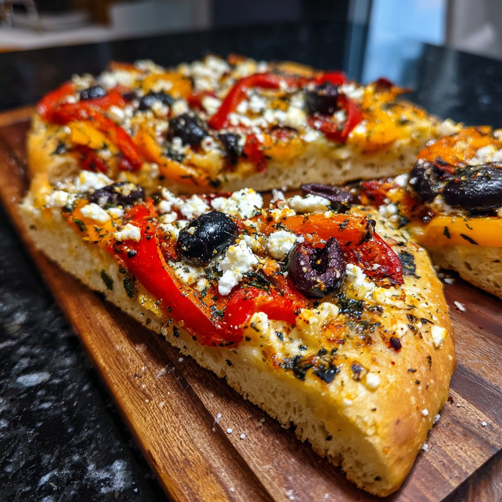 Baked Mediterranean Veggie Flatbread