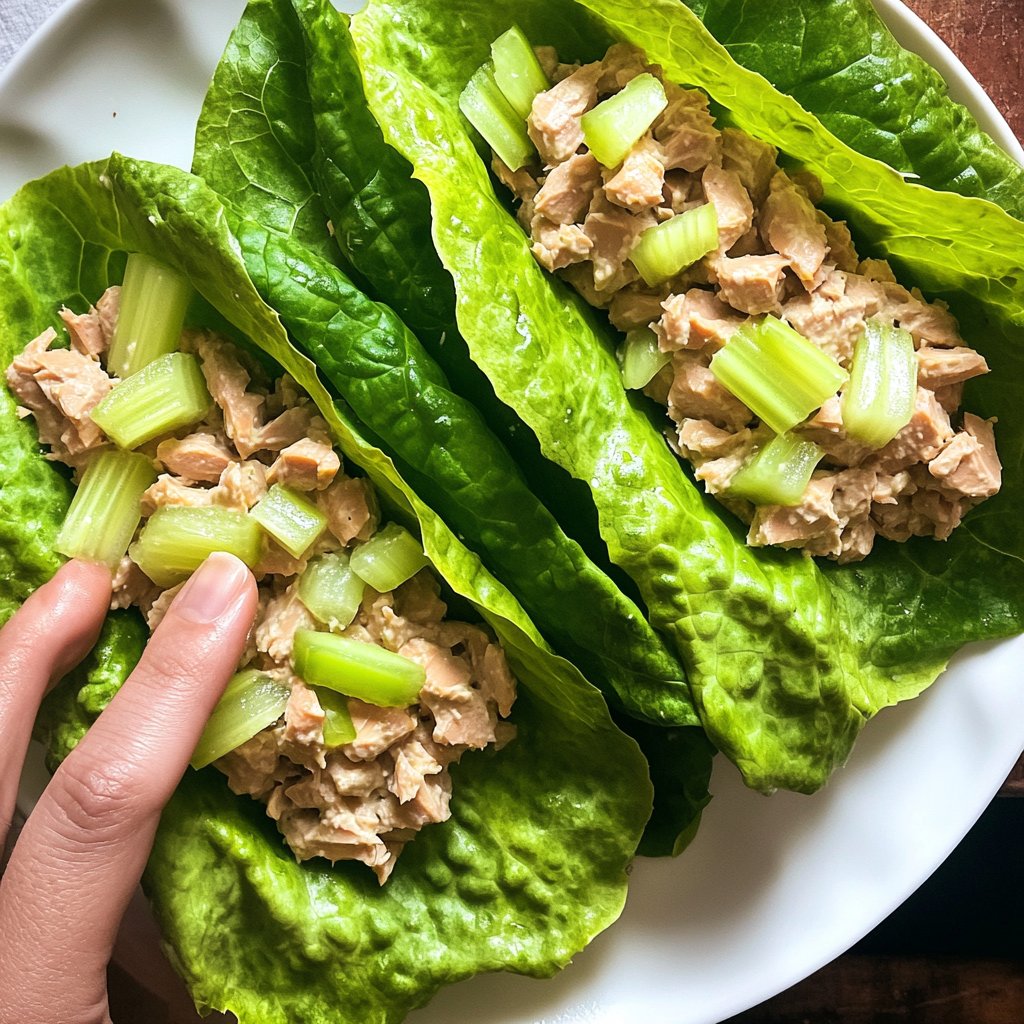 Simple Tuna Salad Lettuce Wrap Lunch