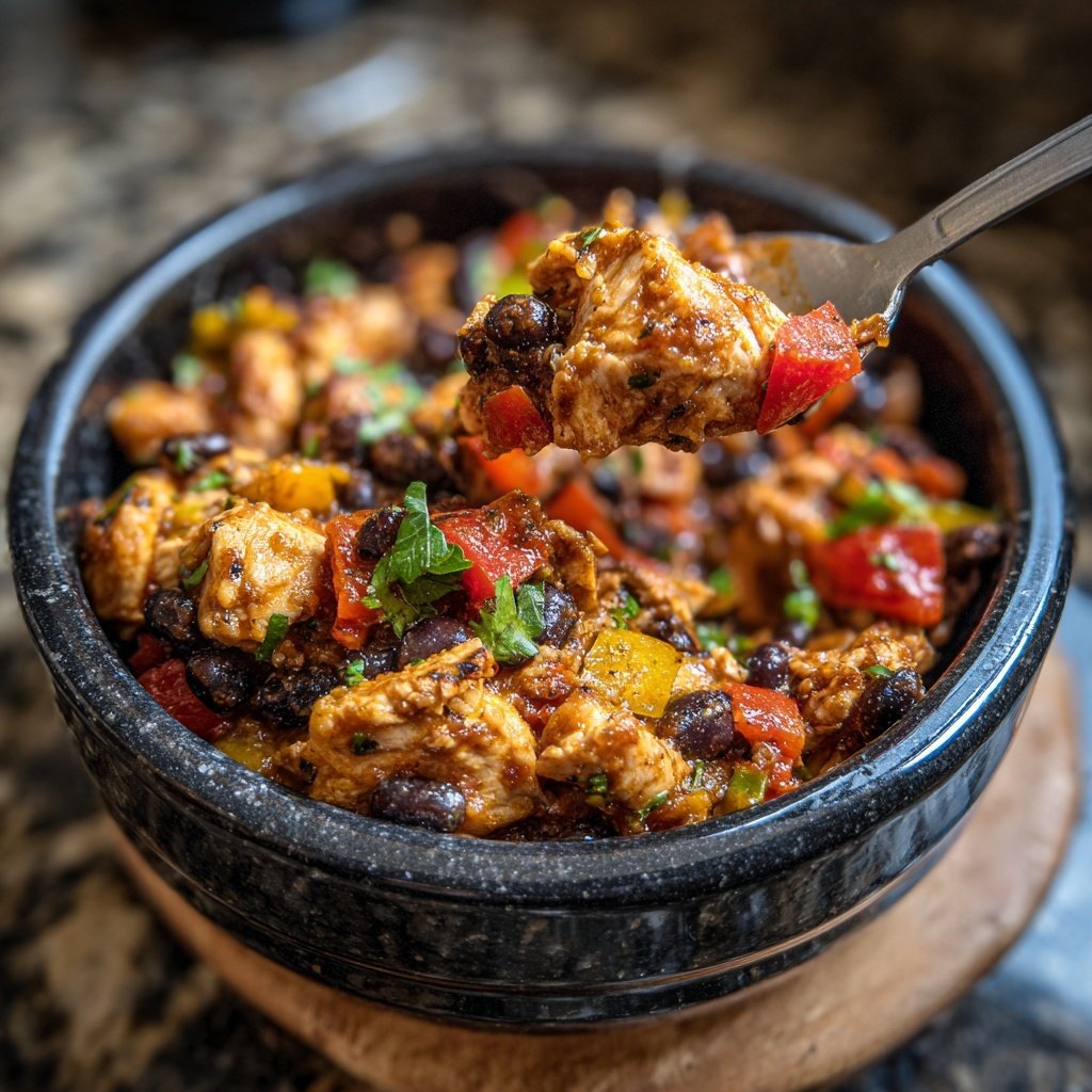 Dump-and-Go Crockpot Chicken and Black Beans