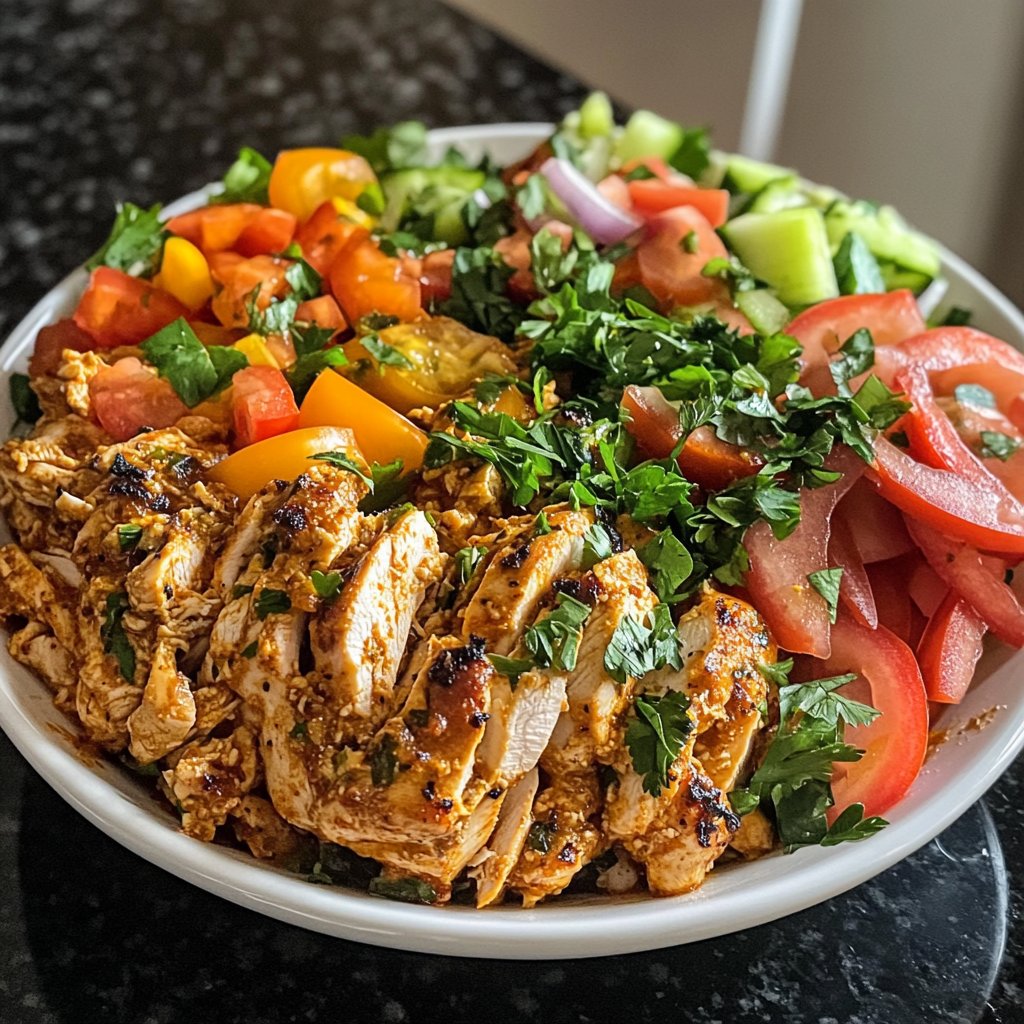 Spicy Crockpot Chicken Shawarma Bowls