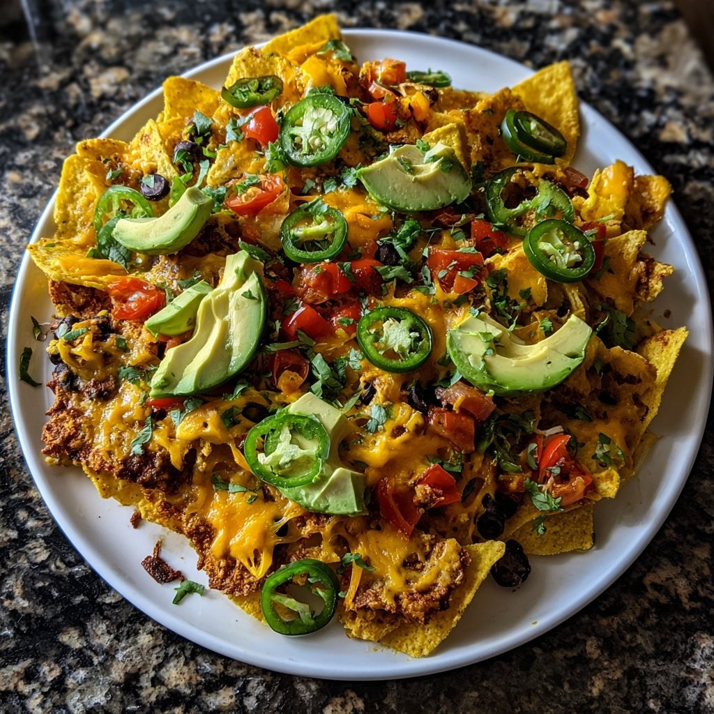 Super Bowl Sheet Pan Veggie Nachos
