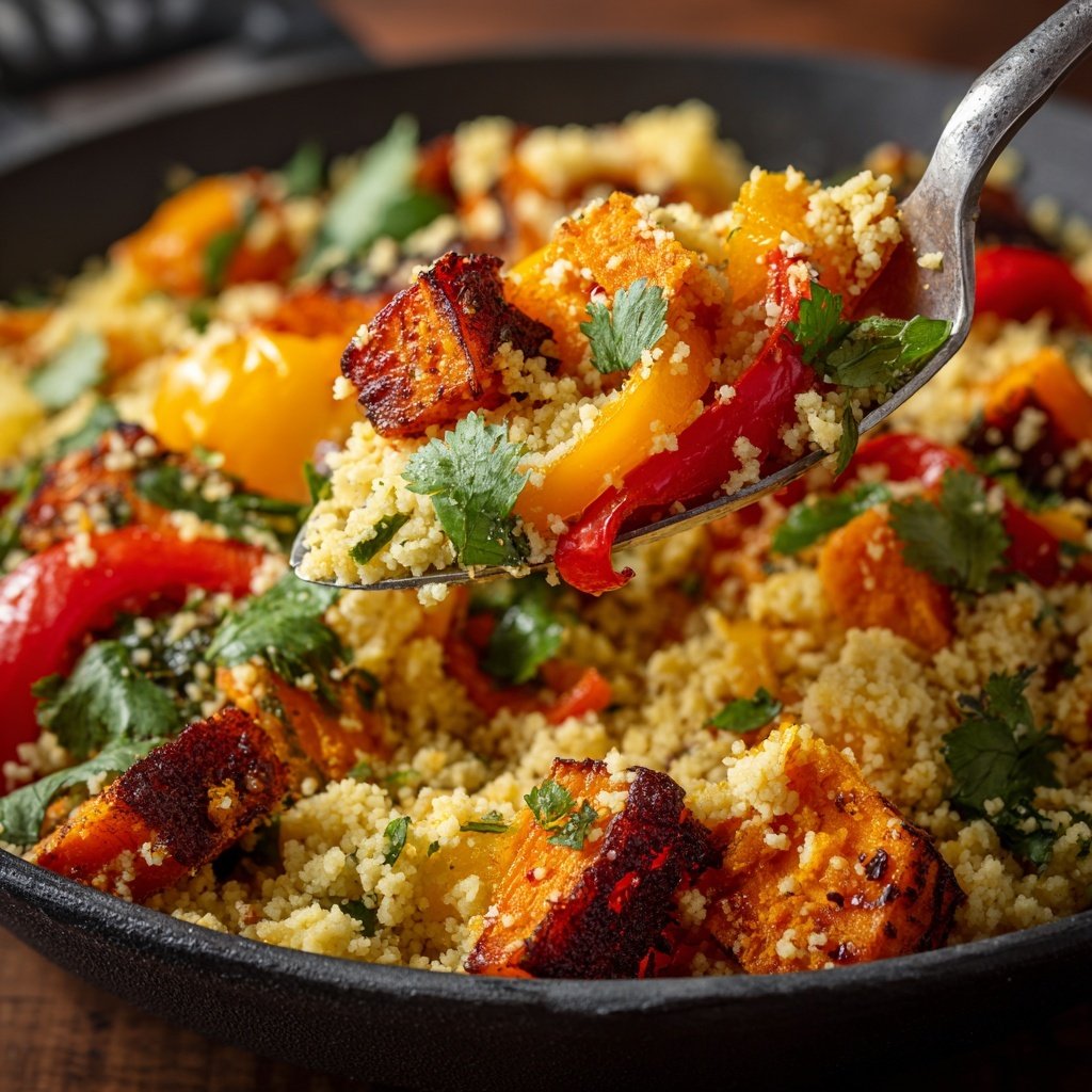 Roasted Sweet Potato Veggie Couscous