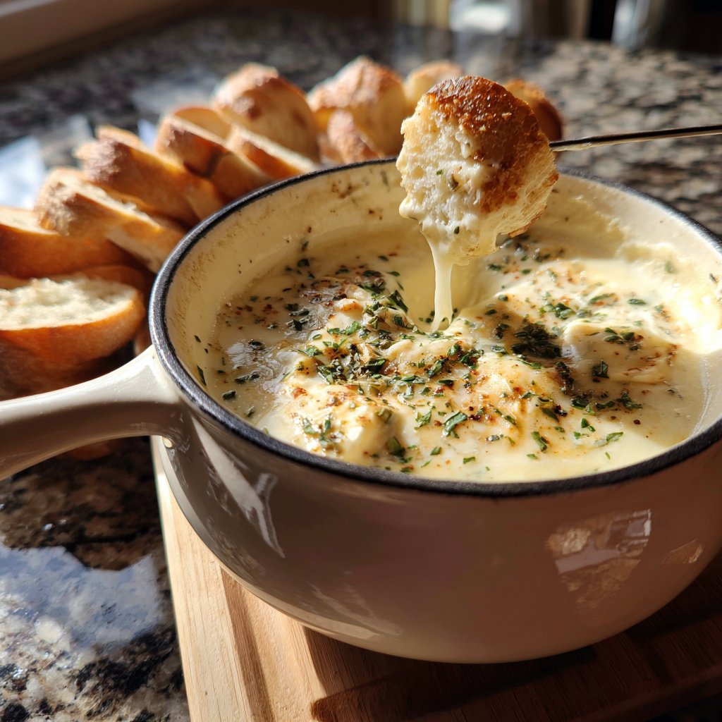 Fondue with Goat Cheese and Herbs