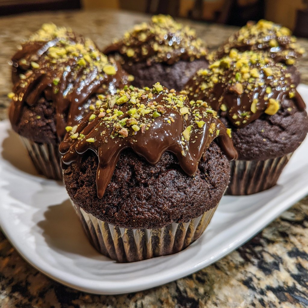 Chocolate Pistachio Cupcakes