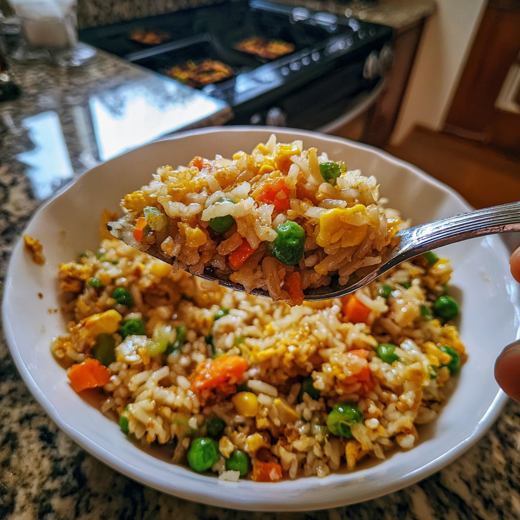 Simple Veggie Fried Rice Lunch