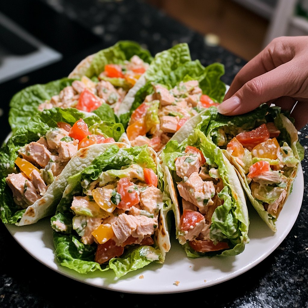 Simple Tuna Salad Lettuce Wrap Lunch